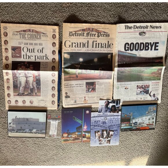 Vtg Sep. 27, 1999 Lot Of 10 Items The Final Game Detroit Tigers Detroit Stadium - Picture 1 of 10